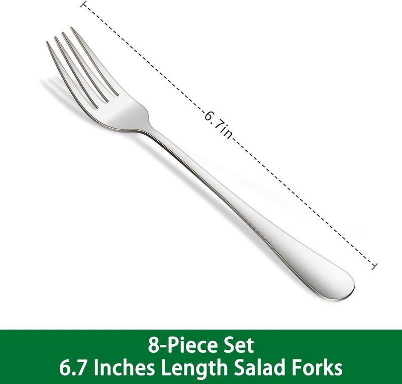 Dehov Salad Forks Set,16-Piece 6.7 Inch Dessert Fork,Stainless Steel Tea Forks Set,Durable Dishwasher Safe Silverware Fork For Party Wedding Restaurant - Image 2