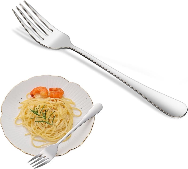 Dehov Salad Forks Set,16-Piece 6.7 Inch Dessert Fork,Stainless Steel Tea Forks Set,Durable Dishwasher Safe Silverware Fork For Party Wedding Restaurant - Image 1