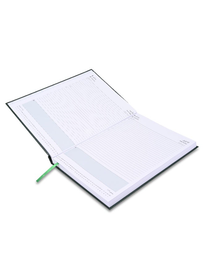 FIS 2026 A4 Diary, 210x297mm Size, Hard Cover Vinyl, 1 Day a Page Format, 60gsm White Paper, English/Arabic, Green Cover-FSDI41AE26GR - Image 3