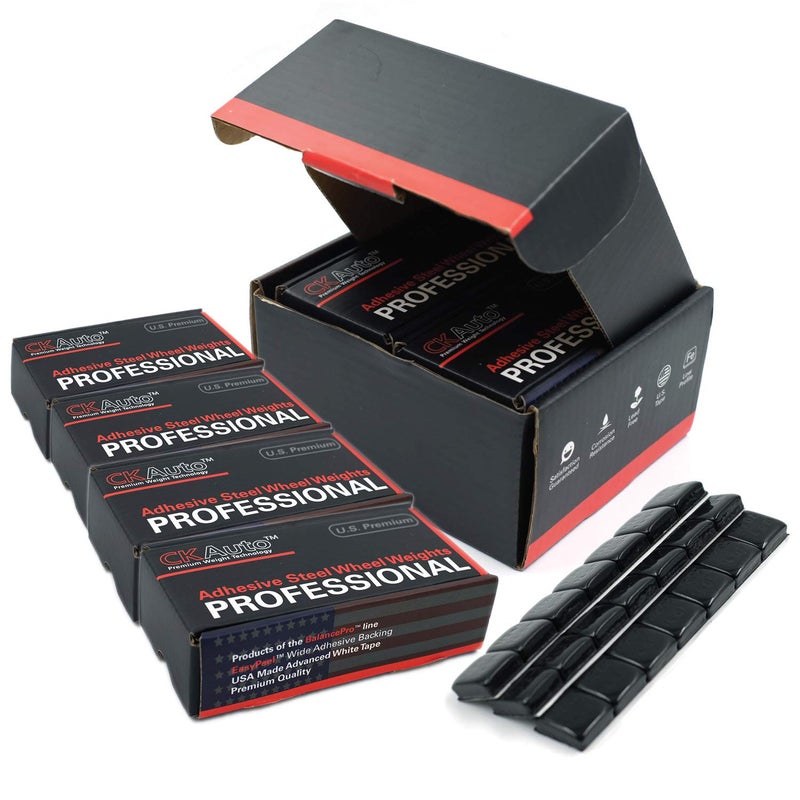 CKAuto 4 Boxes, 504 Pcs, 1/2oz, 0.5oz, Black, Adhesive Stick on Wheel Weights, 63oz/Box, US Quality - Image 4