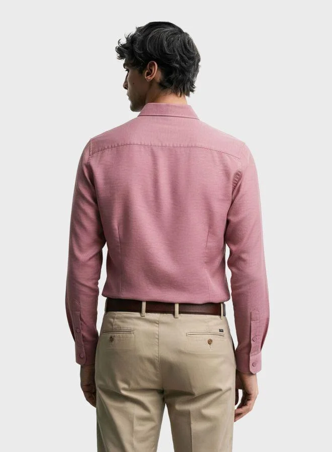 The Indian Garage Co Men Slim Fit Solid Round Neck Full Sleeves Shirt