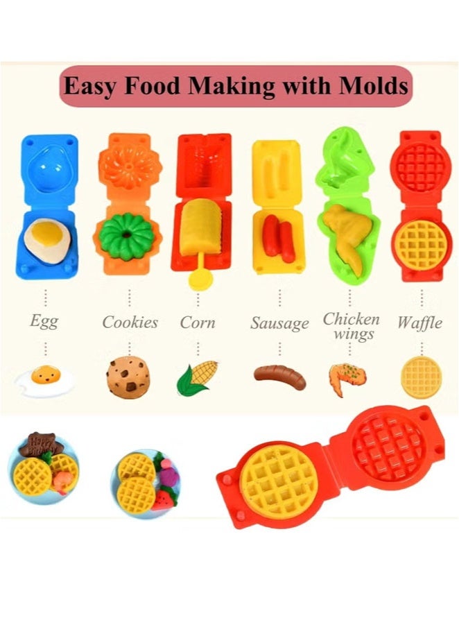 Aikenn Aikenn 40PCS Playdough Accessories Kit  Clay Dough Tool Kit for Kids 12 Colors PlasticinePlastic DIY Plasticine Set with Modelling Tools Clay Color Dough Toolsfor Girls Boys(Hamburger Set)  - Image 2