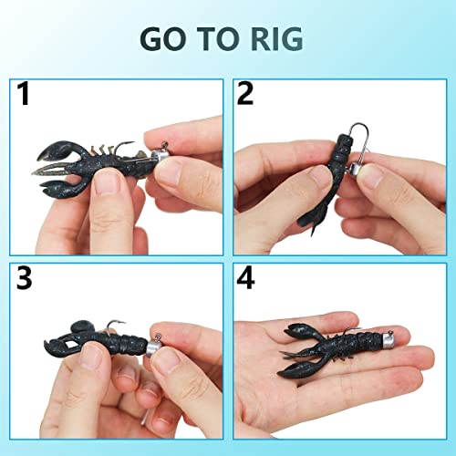 UperUper 50 Pack Ned Rig Jig Hook Kits, Jig Heads for Soft Lures, Standard Fishing Jig Hooks, 3/8oz 1/8oz 1/6oz 1/4oz - Image 5