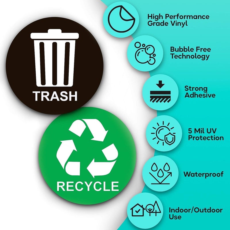 BPA Recycle Sticker for Trash Can - 12.7x12.7 cm - Image 3
