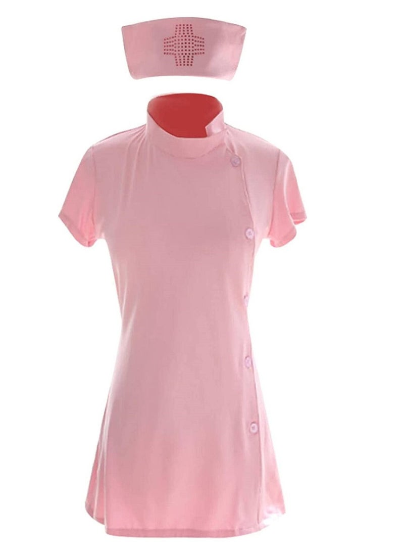 Generic Women Nurse Button Front  Tie Lingerie Costume Role Play Uniform Outfits  - Image 1