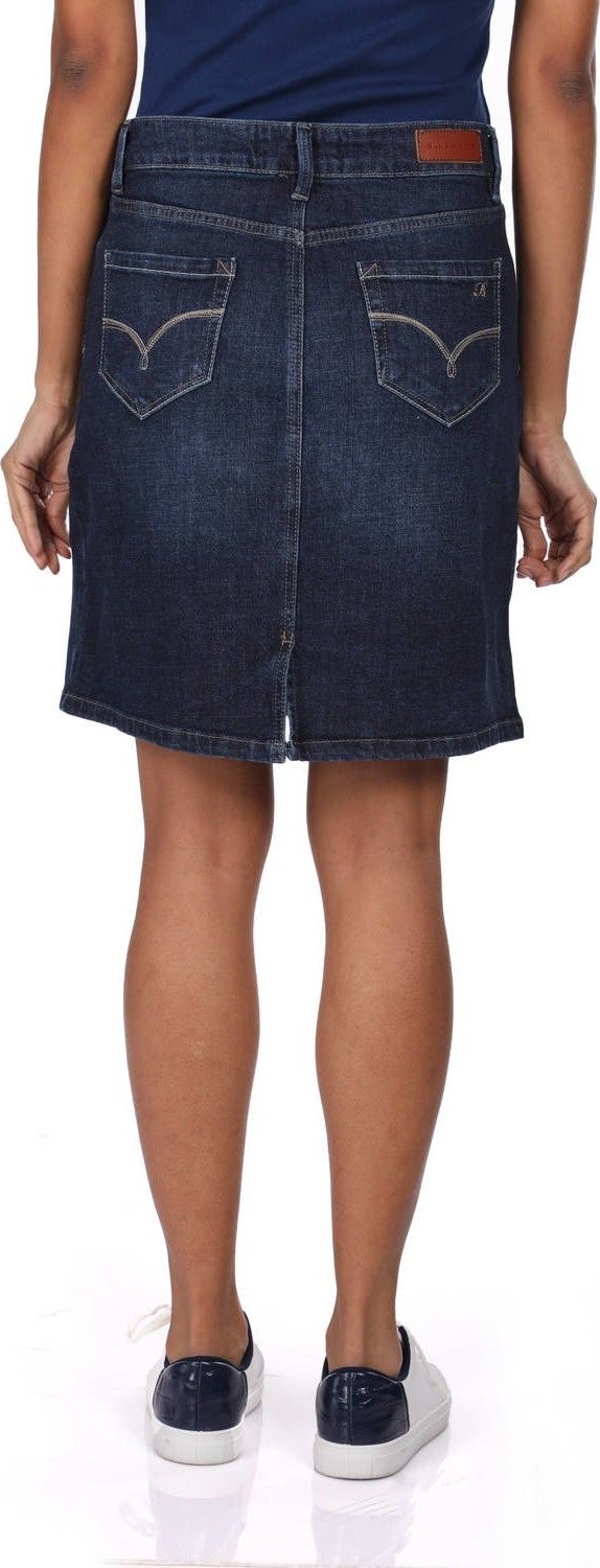 Blue White Women's Denim Skirt  - Image 4