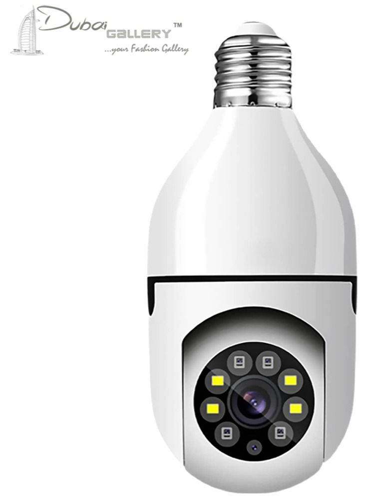 DubaiGallery Light Bulb Security Camera 360 Degree, Full HD 1080p Wireless Wifi Light Bulb Camera, Night Vision Home Security Camera, Remote Access, Home Security Camera Indoor - Image 1