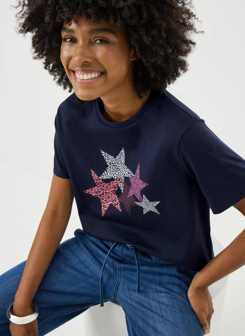 Matalan Navy Graphic Star T-Shirt