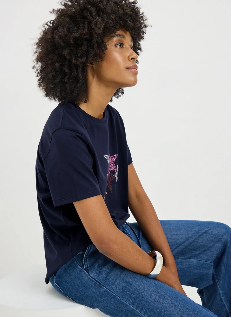 Matalan Navy Graphic Star T-Shirt