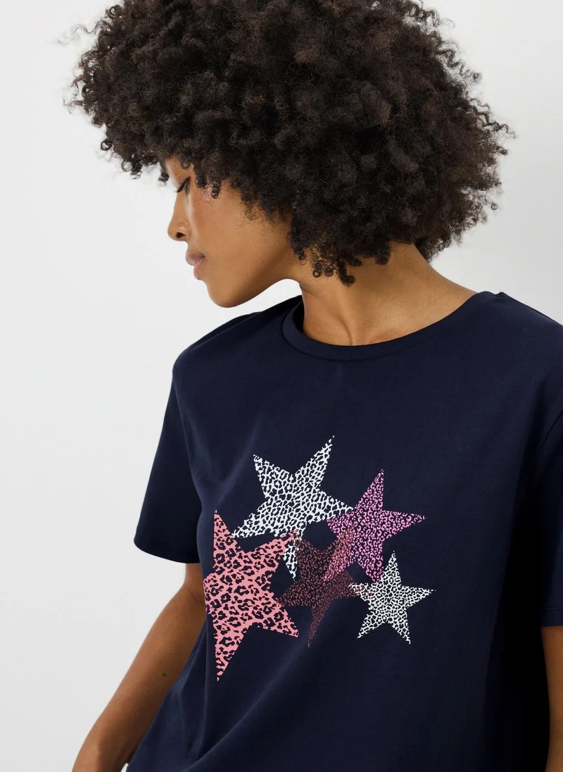 Matalan Navy Graphic Star T-Shirt
