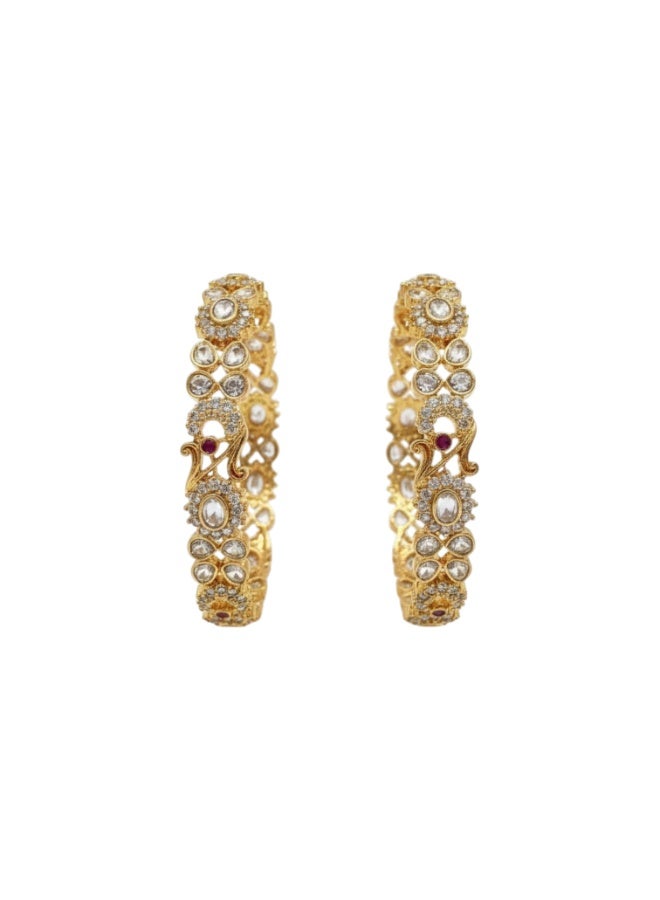 Pretty Precious American Diamond Bangles for Women & Girls-Size (2.8)-Ruby Green - Image 2