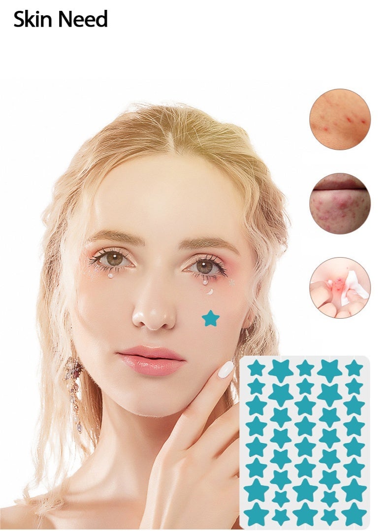 Skin Need Cute Star Face Stickers – Colorful Decorative Facial Patches for Cheeks & Forehead, Waterproof Skin-Friendly Makeup Stickers for Selfies and Parties  - Image 1