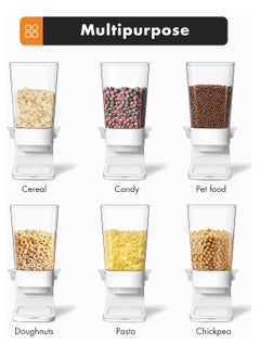 Arabest Countertop Cereal Dispenser, 5.5Litre Large Capacity Cereal Container Storage with Airtight Lid, Dry Food Dispenser for Rice, Candy & Snack (White)  - Image 4