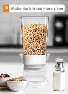 Arabest Countertop Cereal Dispenser, 5.5Litre Large Capacity Cereal Container Storage with Airtight Lid, Dry Food Dispenser for Rice, Candy & Snack (White)  - Image 5