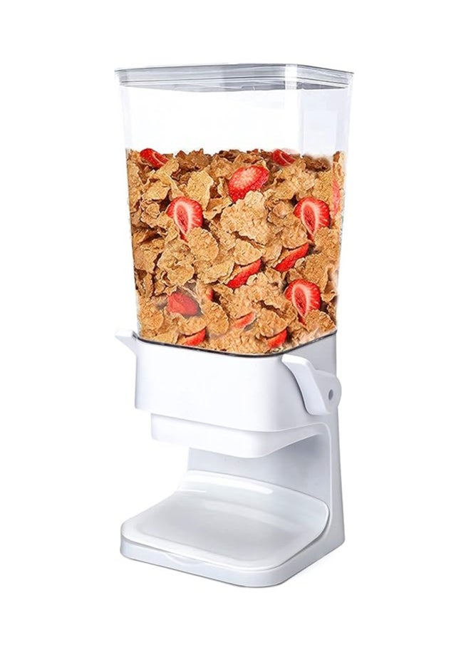 Arabest Countertop Cereal Dispenser, 5.5Litre Large Capacity Cereal Container Storage with Airtight Lid, Dry Food Dispenser for Rice, Candy & Snack (White)  - Image 1