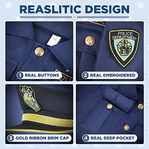 Luucio Police Costume for Kids, Police Officer Costume for Kids with Uniform, Halloween Costumes for Boys, Dress up, Role Play Kit for Girls - Image 3