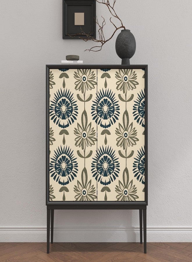 BOKEBEVE Beige Boho Wallpaper Peel and Stick Floral Contact Paper Symmetry Removable Self Adhesive for Walls Backsplash Shelf Liner Cabinet 17.5 x 118In - Image 5