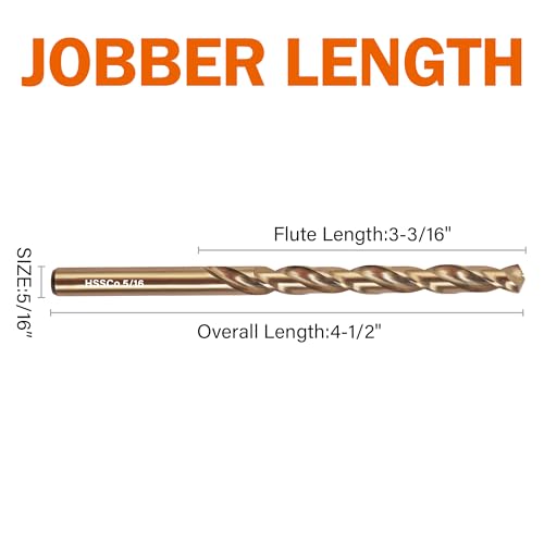 KENDO 516 Inch Cobalt Drill Bits 13pcs M35 High Speed Steel 135 Degree Tip Jobber Length Twist Drill Bit Set for Hard Metal Stainless Steel Cast Iron Wood and Plastic with Storage Case - Image 3
