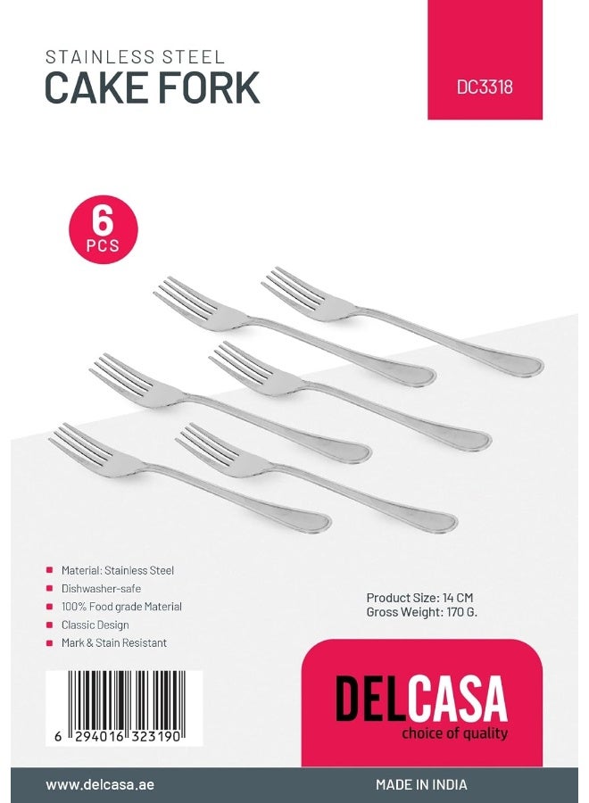 DELCASA Delcasa DC3318 Cake Fork 6-Pieces  - Image 1