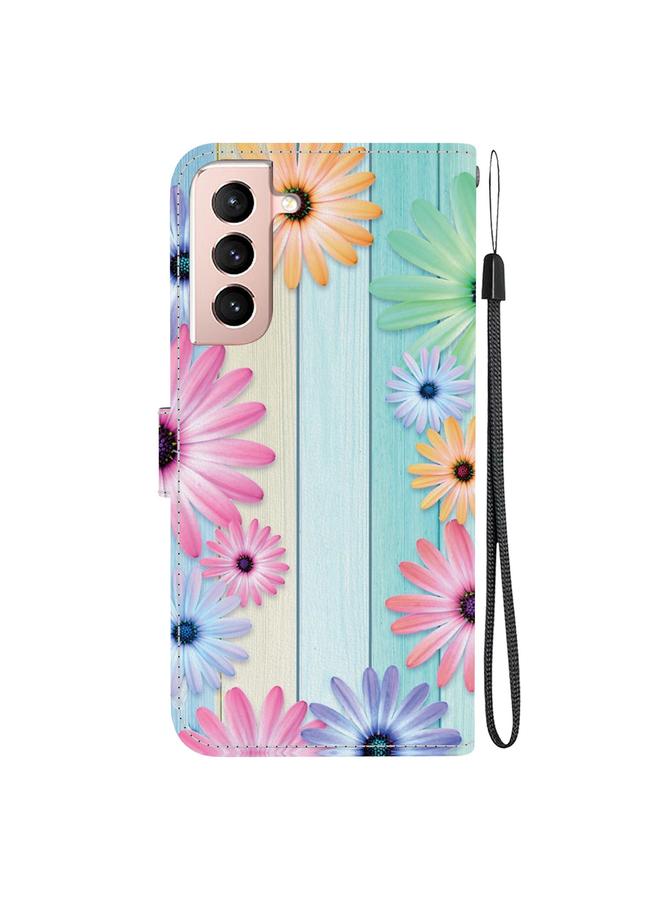 اس-توب جراب لهاتف Samsung Galaxy S21 5G جراب هاتف جلدي برسومات ملونة وملمس كريستالي - Image 3