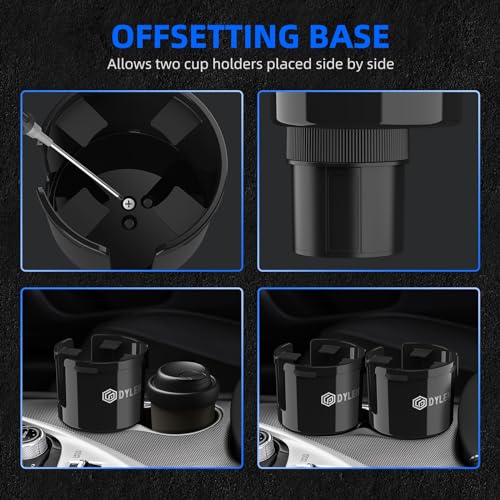 DYLEN Car Cup Holder Expander, Cup Holder Extender Adapter for Car with Expandable Base, Fits Yeti 20/26/30/46oz, Hydroflask 32/40oz, Large Water Bottles in 2.8"-4.2" (16-46oz) - Image 5