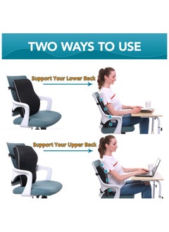 Generic Lumbar Support Pillow for Office Chair Back Support Pillow for Car, Computer, Gaming Chair, Recliner Memory Foam Back Cushion for Back Pain Relief Improve Posture, Mesh Cover Double Adjustable Straps  - Image 3