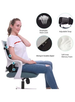 Generic Lumbar Support Pillow for Office Chair Back Support Pillow for Car, Computer, Gaming Chair, Recliner Memory Foam Back Cushion for Back Pain Relief Improve Posture, Mesh Cover Double Adjustable Straps  - Image 5