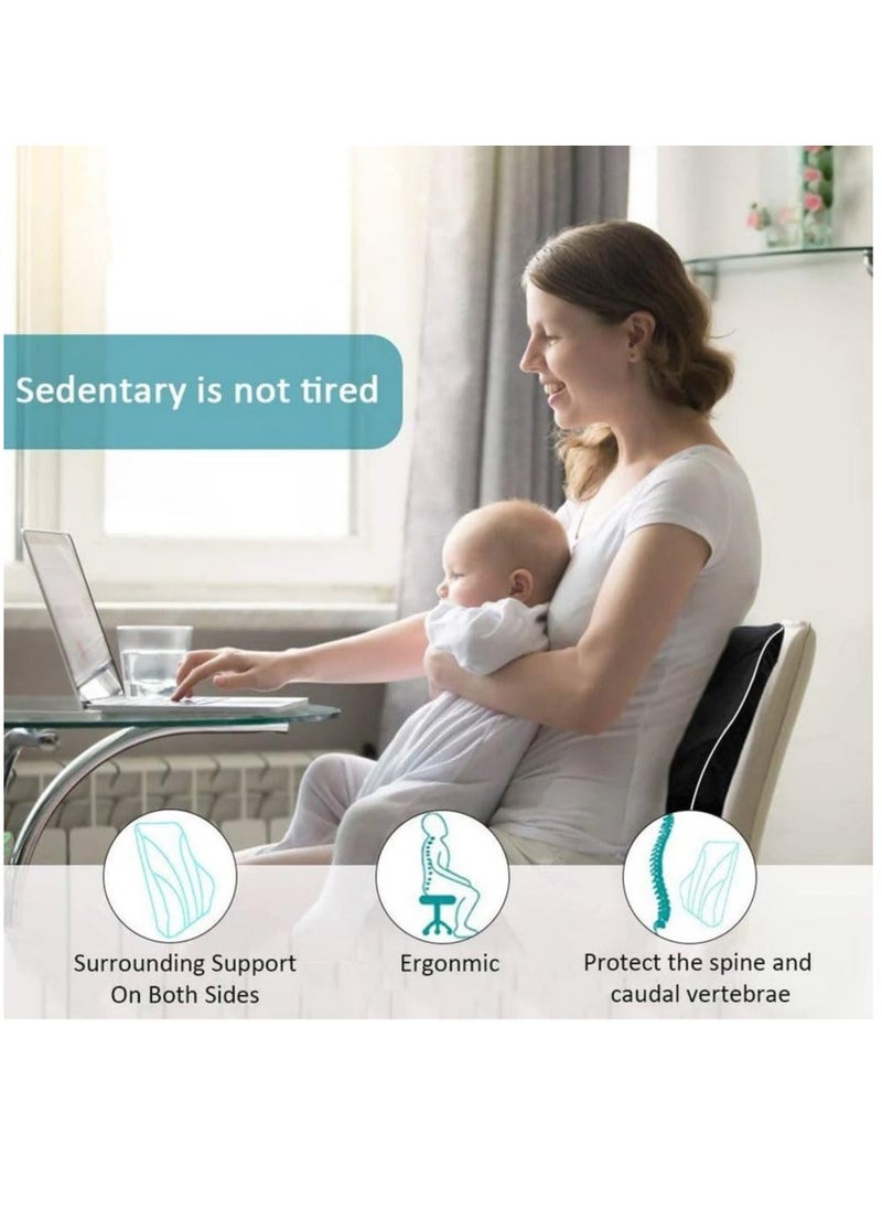 Generic - Lumbar Support Pillow for Office Chair Back Support Pillow for Car, Computer, Gaming Chair, Recliner Memory Foam Back Cushion for Back Pain Relief Improve Posture, Mesh Cover Double Adjustable Straps - Image 1