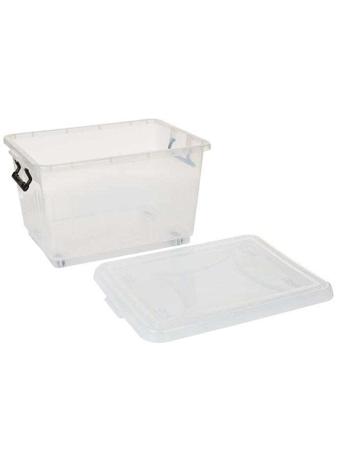 Cosmoplast 33L Clear Plastic Storage Set of 6 Box with Wheels & Lockable Lid  - Image 2