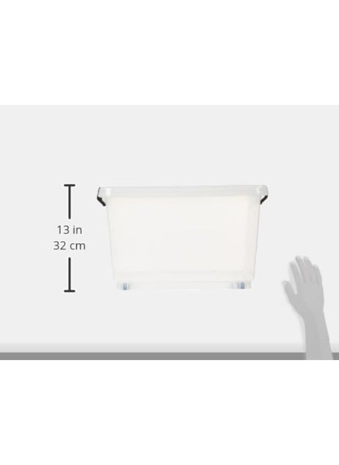 Cosmoplast 33L Clear Plastic Storage Set of 6 Box with Wheels & Lockable Lid  - Image 5