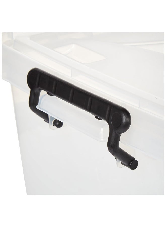 Cosmoplast 33L Clear Plastic Storage Set of 6 Box with Wheels & Lockable Lid  - Image 4