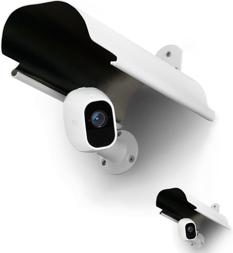 يو او جي دبليو غطاء الشمس والمطر والظل من (عبوتين) متوافق مع Blink XT و XT2 و Blink Outdoor الجديد بالكامل و Arlo و WyzeCam و Nest و Ring و Simplisafe، سقف واقي لكاميرات الأمان الخارجية، مادة سبائك الألومنيوم (أبيض) - Image 1