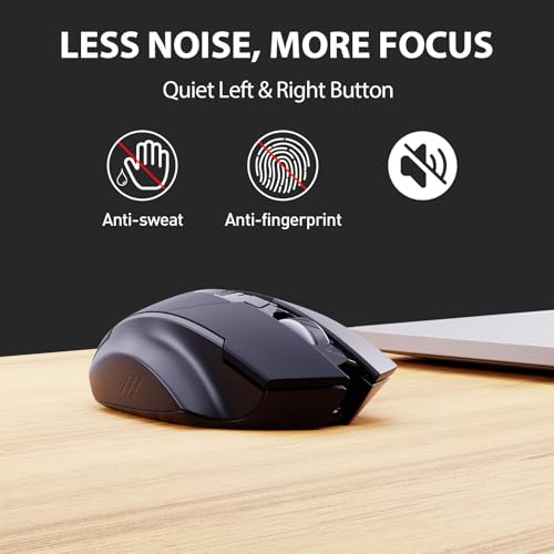 INPHIC A9 Explorer Wireless Mouse, 2.4G/Bluetooth 5.0, RGB Lighting, 2400 DPI, Visible Battery, Type-C Charging (Gray) - Image 3