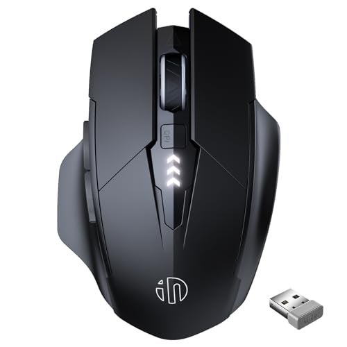 INPHIC A9 Explorer Wireless Mouse, 2.4G/Bluetooth 5.0, RGB Lighting, 2400 DPI, Visible Battery, Type-C Charging (Gray) - Image 1