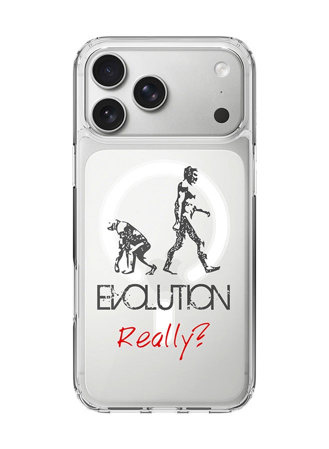Stylizedd Classic Clear MagSafe Case for iPhone 17 Pro Max , Hybrid Soft Case Flexible Edges Anti Drop TPU PC Gel Thin Transparent Cover [ Designed for iPhone 17 Pro Max ] - Evolution, Really (Grey)