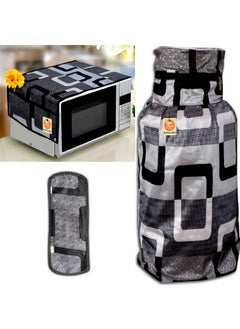 KANUSHI KANUSHI Industries Washable Cotton 1 Piece Lpg Gas Cylinder Cover1 Pc Microwave Cover1 Pc Handle Cover CYLMicro1HandleBlackBox  - Image 1