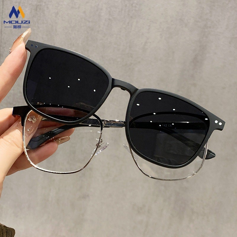 نظارات مغناطيسية إطار نظارات معدني Tr90 نظارات شمسية قابلة للتثبيت للرجال والنساء نظارات شمسية صيفية مضادة للأشعة فوق البنفسجية - Image 2
