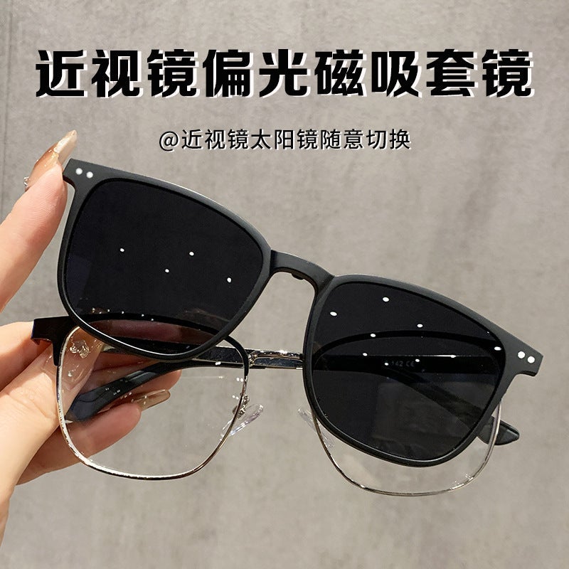 نظارات مغناطيسية إطار نظارات معدني Tr90 نظارات شمسية قابلة للتثبيت للرجال والنساء نظارات شمسية صيفية مضادة للأشعة فوق البنفسجية - Image 3