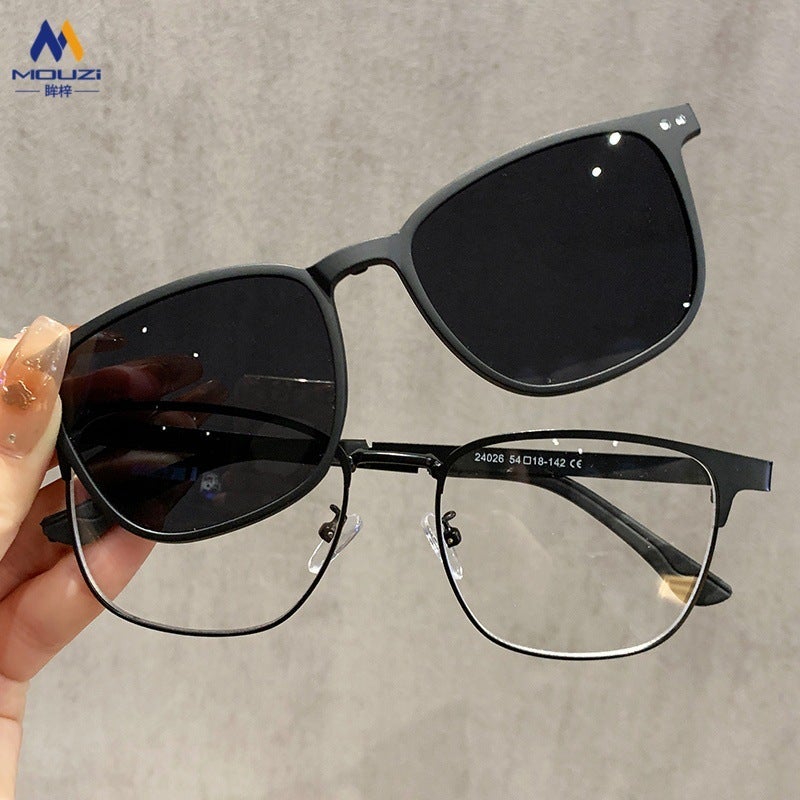 نظارات مغناطيسية إطار نظارات معدني Tr90 نظارات شمسية قابلة للتثبيت للرجال والنساء نظارات شمسية صيفية مضادة للأشعة فوق البنفسجية - Image 1