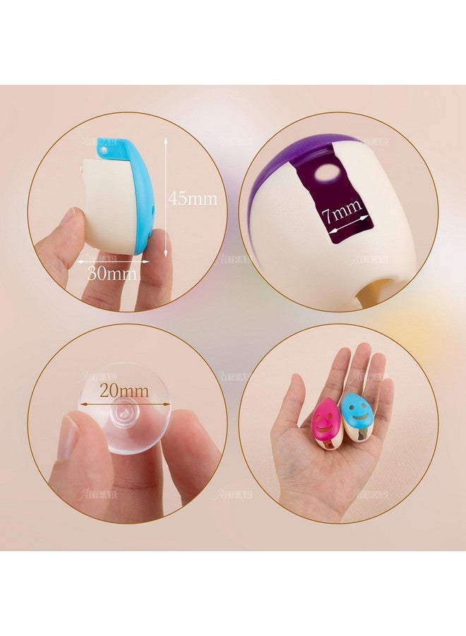 AUEAR, 5 Pack Happy FaceToothbrush Holder Cover Case Cap With Suction Cup for Travel 5 Colors - Image 2