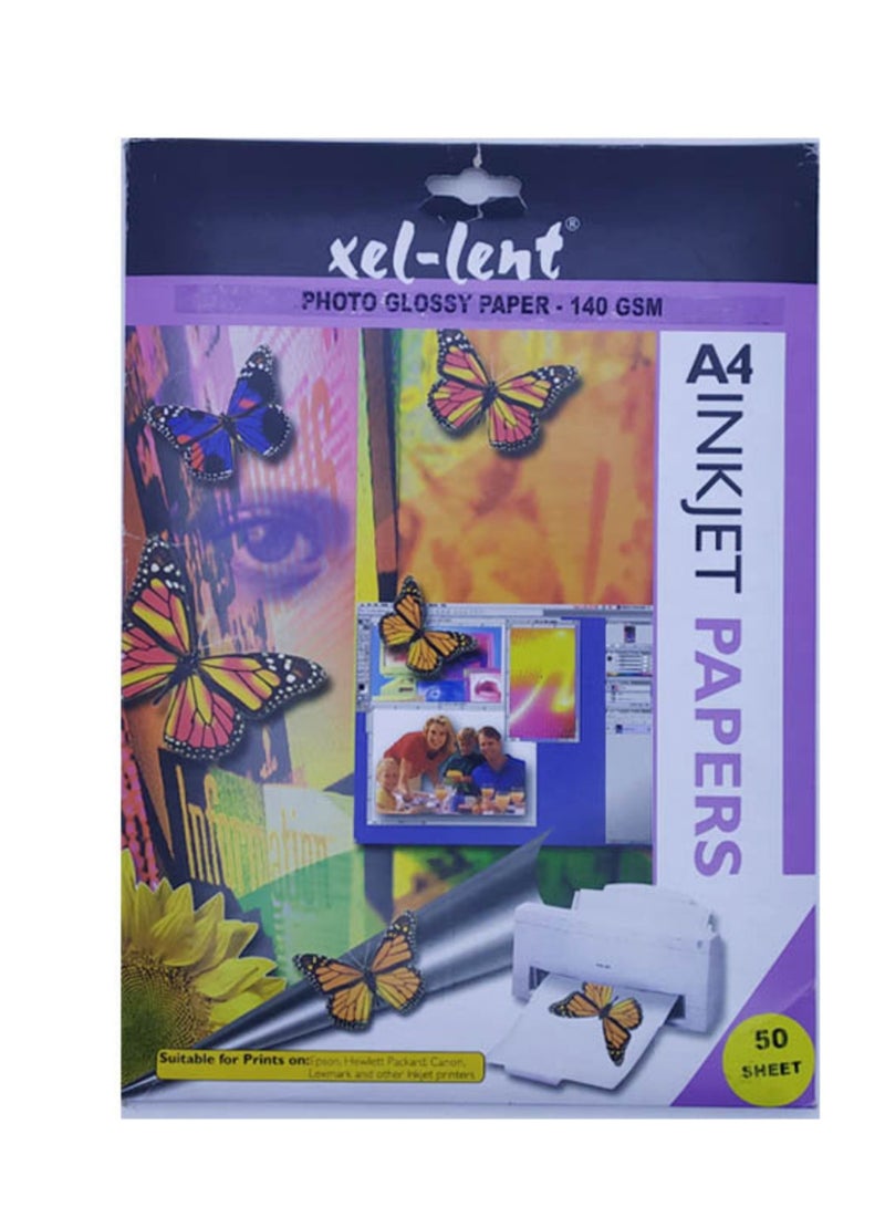 Delight ورق لامع، 50 ورقة، 140 جرام لكل متر مربع، حجم A4 - Image 2