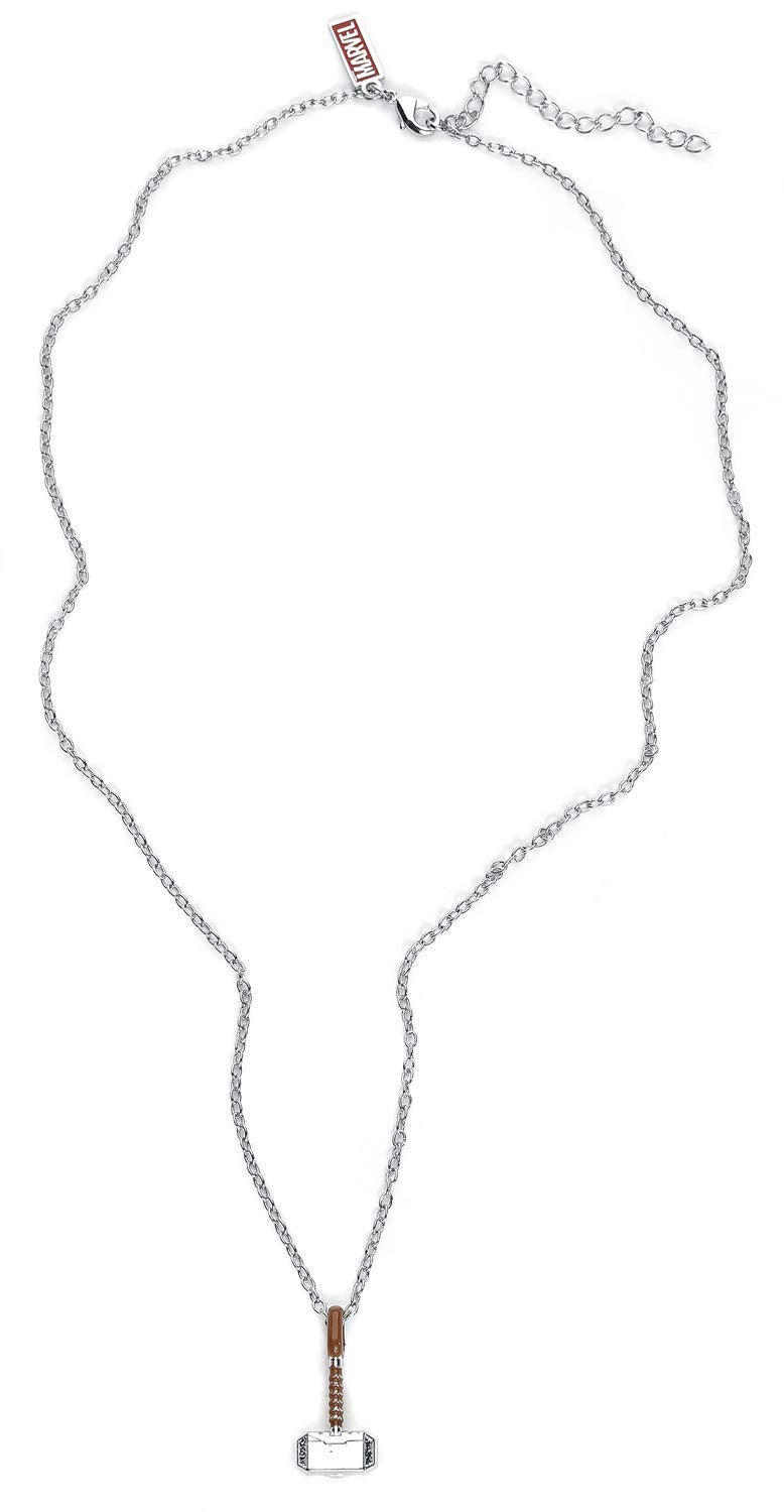 Marvel Comics قلادة فضية مطلية على شكل مطرقة ثور من مارفل كومكس للبالغين غير محددة الجنس. مجوهرات مرخصة رسمياً، مقاس واحد.(THORHAMPNK01B) - Image 3