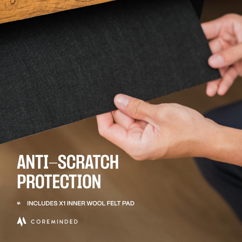 COREMINDED Under Desk Storage Shelf - Carbon Steel Under Desk Tray with Cable Management, Mountable Add-On Shelf for Table & Office Desks (13" x 8" x 2.8") - Image 5