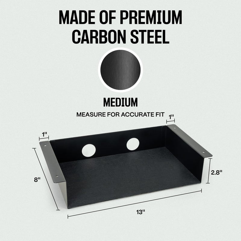 COREMINDED Under Desk Storage Shelf - Carbon Steel Under Desk Tray with Cable Management, Mountable Add-On Shelf for Table & Office Desks (13" x 8" x 2.8") - Image 3