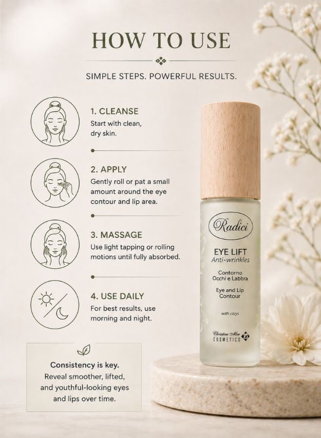 Radici Eye Lift Serum for Eye & Lip Contour – Natural Botox Effect – 30ml - Image 3