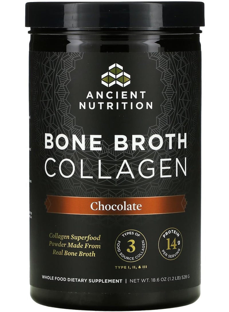 Ancient Nutrition Bone Broth Collagen Chocolate 1.2 lb 528 g