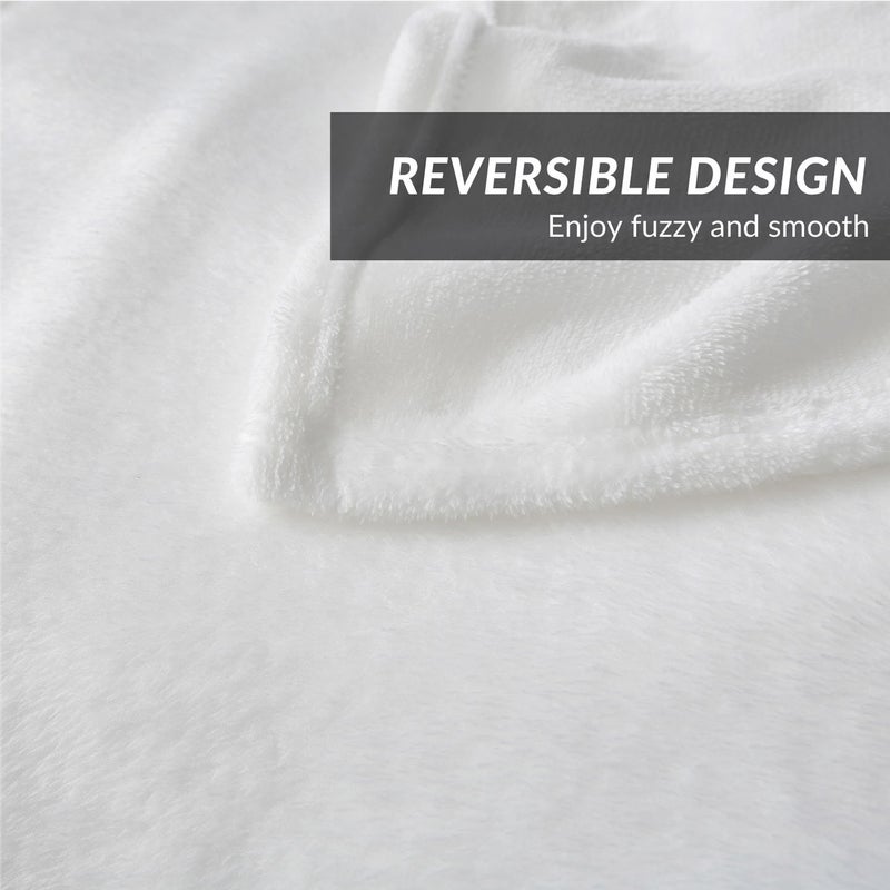 Bedsure GentleSoft Fleece Blanket Twin Size White - 300GSM Lightweight Plush Fuzzy Cozy Soft Warm Blanket for Bed, Sofa, Couch, Travel, Camping, 60x80 inches - Image 4