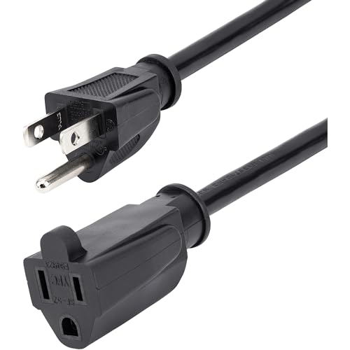 StarTech.com 10 Ft Power Cord with 125 Volts at 13 Amps - 16 AWG Power Extension Cable Cord - NEMA 5-15R to NEMA 5-15P (PAC10110) - Image 2