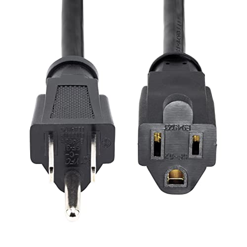 StarTech.com 10 Ft Power Cord with 125 Volts at 13 Amps - 16 AWG Power Extension Cable Cord - NEMA 5-15R to NEMA 5-15P (PAC10110) - Image 5