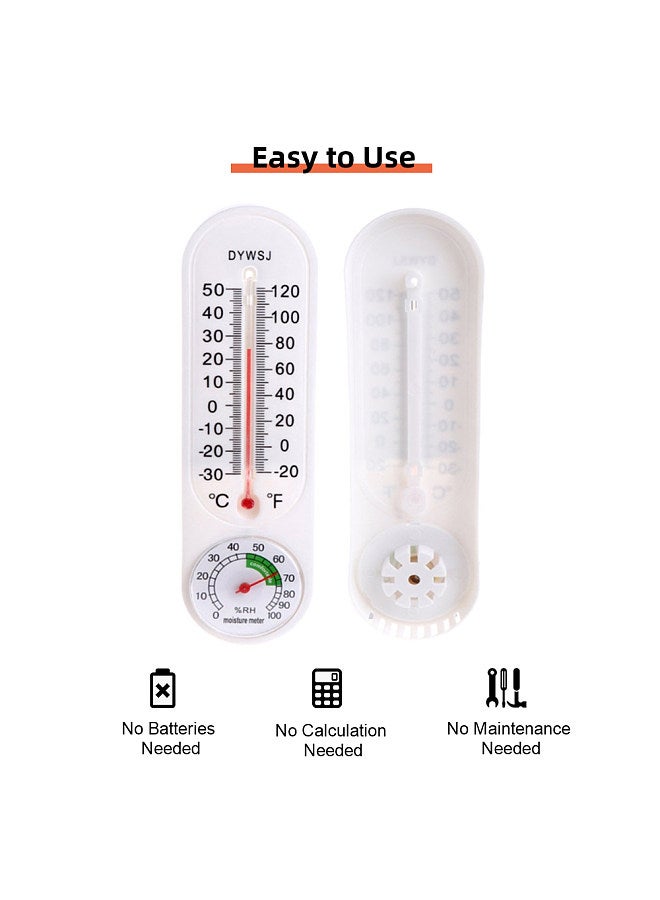 Generic Indoor Vertical Thermometer Hygrometer Wall-mounted Household Greenhouse Temperature and Humidity Meter for Room Temp - Image 4